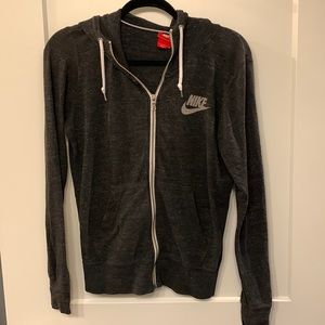 Nike grey light weight zip up hoodie
